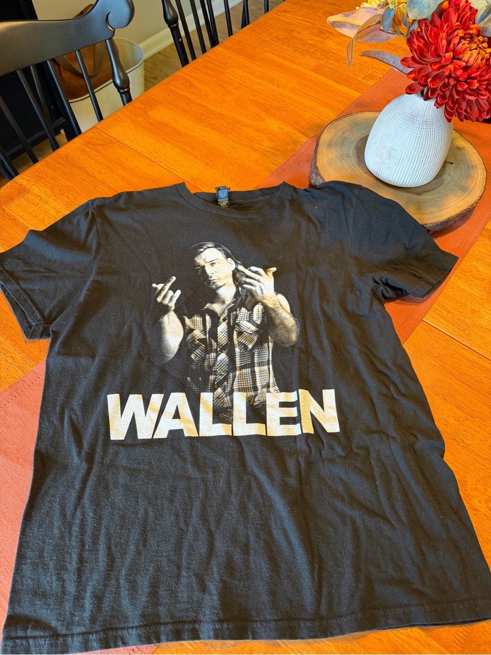 WALLEN Black Graphic Men's T‑Shirt